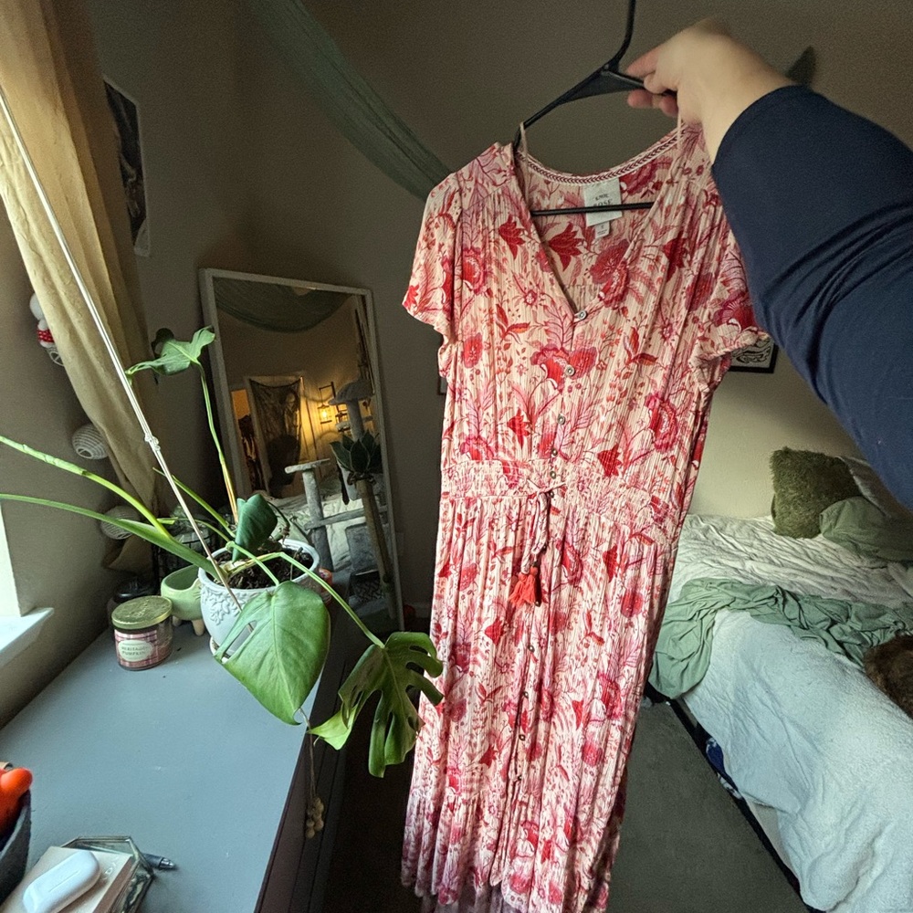 Floral Pink and White Dress